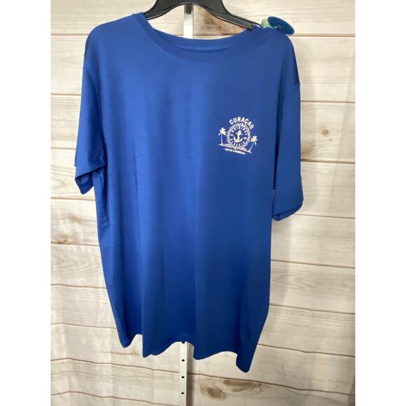 Brand New Sea Life Performance Men's XL Blue Fishing Curaco T-Shirt Short Sleeve - Picture 1 of 7
